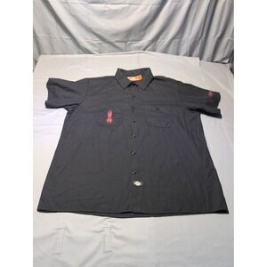 Dickies Dope Tattoo‎ Graphic Button Up Shirt Men's 2XL Short Sleeve